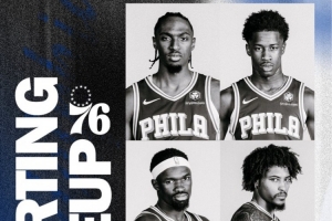 76人客场打骑士首发：马克西、埃奇库姆、博纳、乌布雷、沃克